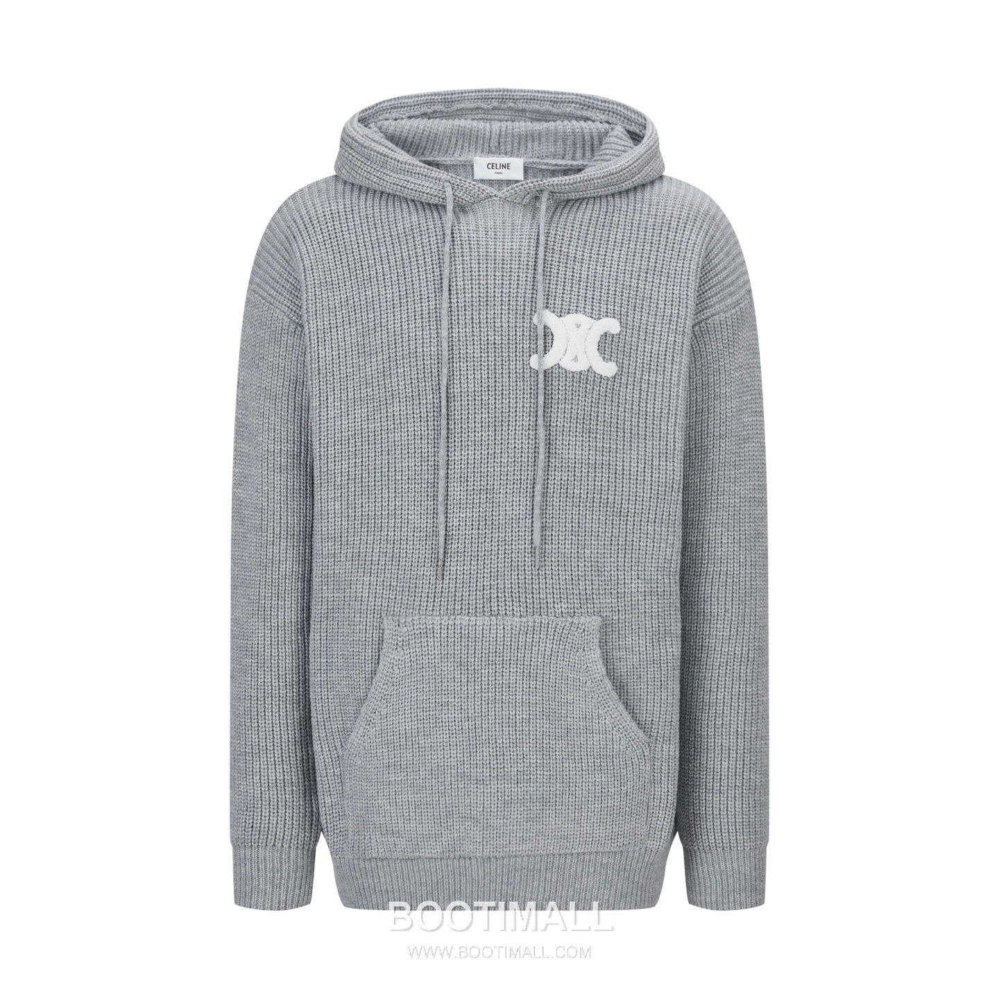 Celine Embroidered Logo Knit Hoodie Knit Gray Hoodie 셀린느 자수 로고 니트 후드 니트 그레이 후드 S, M, L, XL 16
