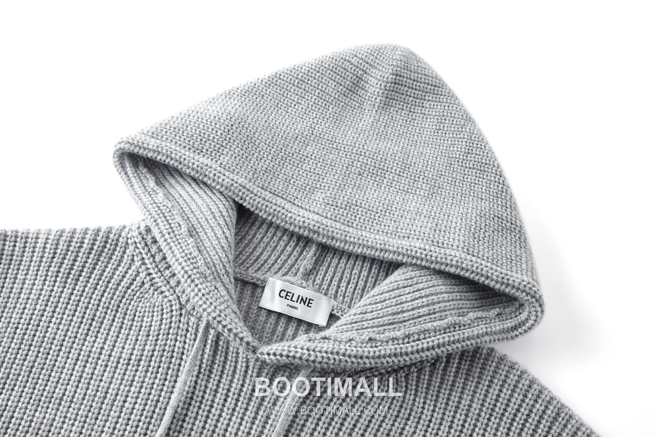 Celine Embroidered Logo Knit Hoodie Knit Gray Hoodie 셀린느 자수 로고 니트 후드 니트 그레이 후드 S, M, L, XL 20