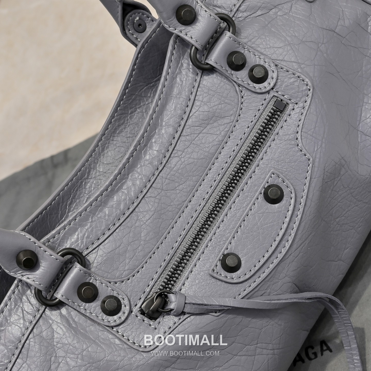 Balenciaga City Shoulder Strap Lambskin Leather Gray Shoulder Bag 발렌시아가 시티 숄더 스트랩 머신 스티치 램스킨 레더 그레이 숄더백 35cm 6