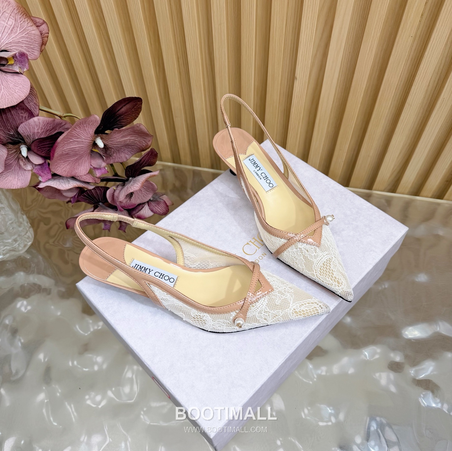 Jimmy Choo Lace Slingback Kitten Heels Lace, Sheepskin Black Heels 레이스 슬링백 키튼힐 레이스, 양가죽 블랙 힐 3