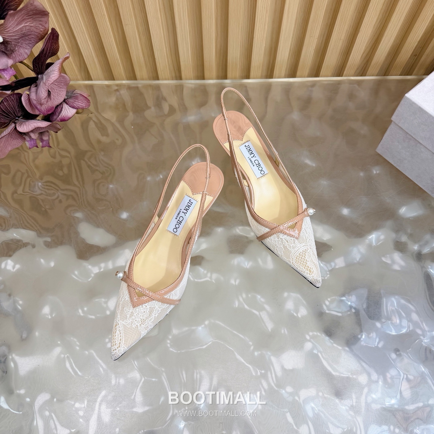 Jimmy Choo Lace Slingback Kitten Heels Lace, Sheepskin Black Heels 레이스 슬링백 키튼힐 레이스, 양가죽 블랙 힐 6