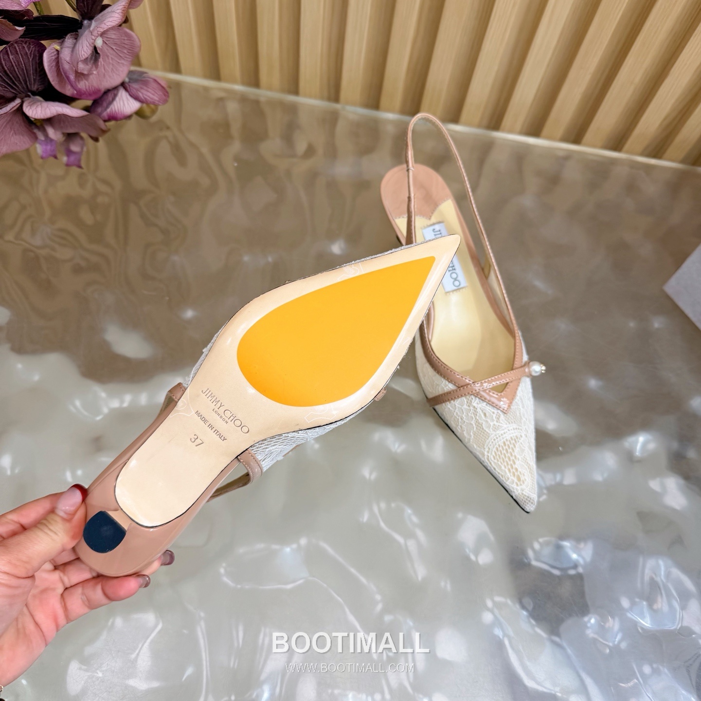 Jimmy Choo Lace Slingback Kitten Heels Lace, Sheepskin Black Heels 레이스 슬링백 키튼힐 레이스, 양가죽 블랙 힐 9