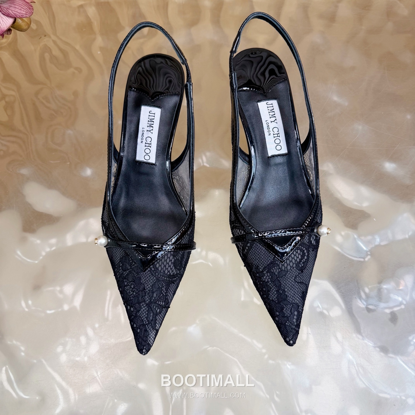 Jimmy Choo Lace Slingback Kitten Heels Lace, Sheepskin Black Heels 레이스 슬링백 키튼힐 레이스, 양가죽 블랙 힐 5