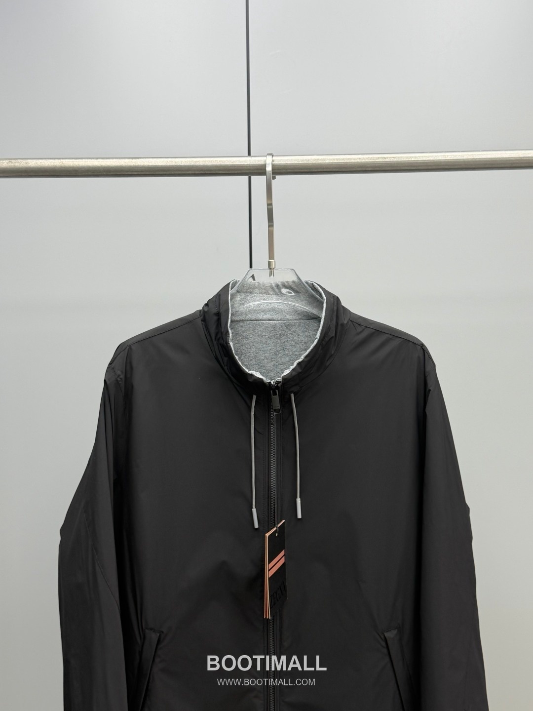 Zegna Stand Collar Reversible Brezza Long Sleeve Jacket Polyester, Cashmere Blend, Nylon Black 제냐 스탠드 칼라 리버서블 브레짜 롱슬리브 자켓 폴리에스터, 캐시미어 혼방, 나일론 블랙 2