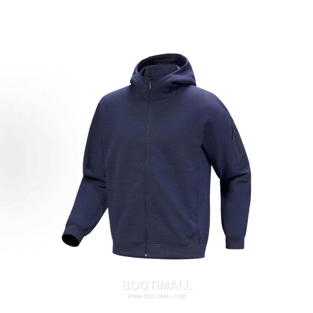 Arc'teryx Waffle Zip Sweatshirt Black Jacket 아크테릭스 와플 집업 스웻셔츠 블랙 자켓 1