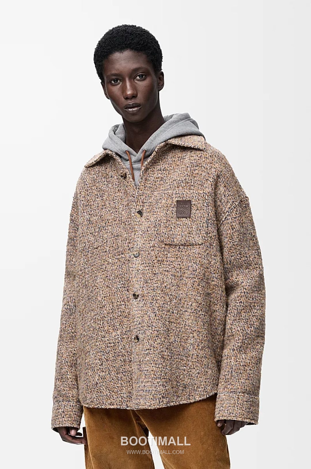 Loewe Anagram Overshirt Wool Alpaca Blend Brown Jacket 로에베 아나그램 오버셔츠 울 알파카 혼방 브라운 자켓 46, 48, 50, 52 2