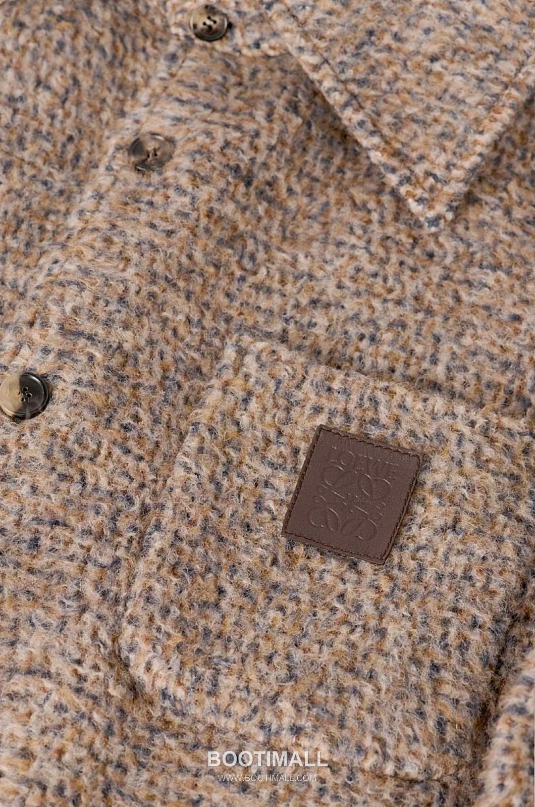 Loewe Anagram Overshirt Wool Alpaca Blend Brown Jacket 로에베 아나그램 오버셔츠 울 알파카 혼방 브라운 자켓 46, 48, 50, 52 5