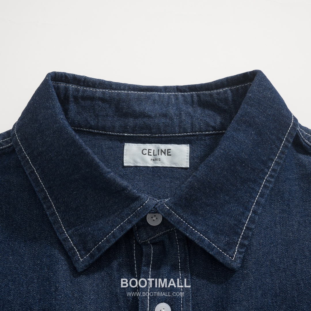 Celine Embroidered Denim Shirt Cotton Blue 셀린느 자수 데님 셔츠 코튼 블루 S, M, L, XL 7