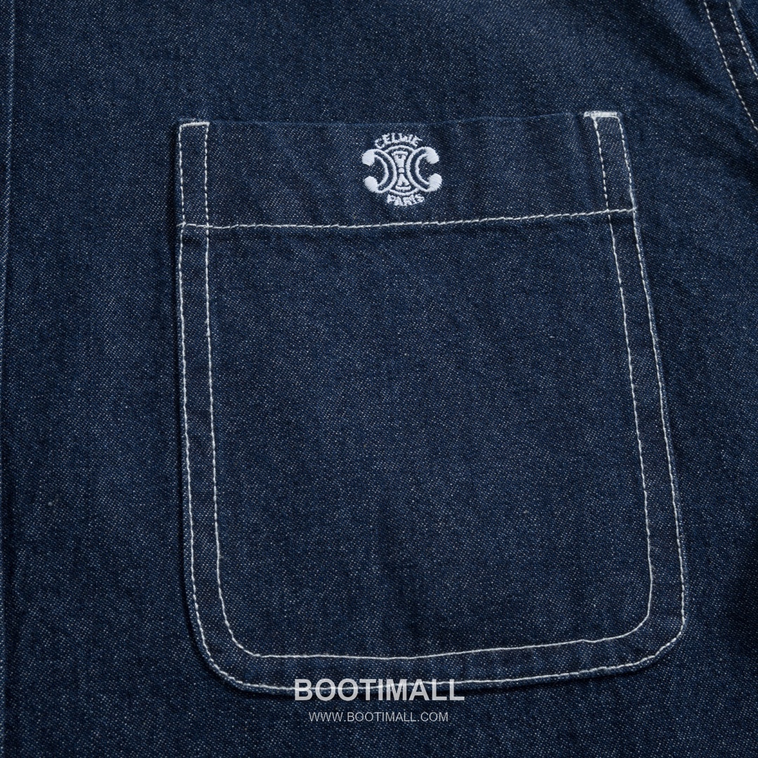 Celine Embroidered Denim Shirt Cotton Blue 셀린느 자수 데님 셔츠 코튼 블루 S, M, L, XL 8