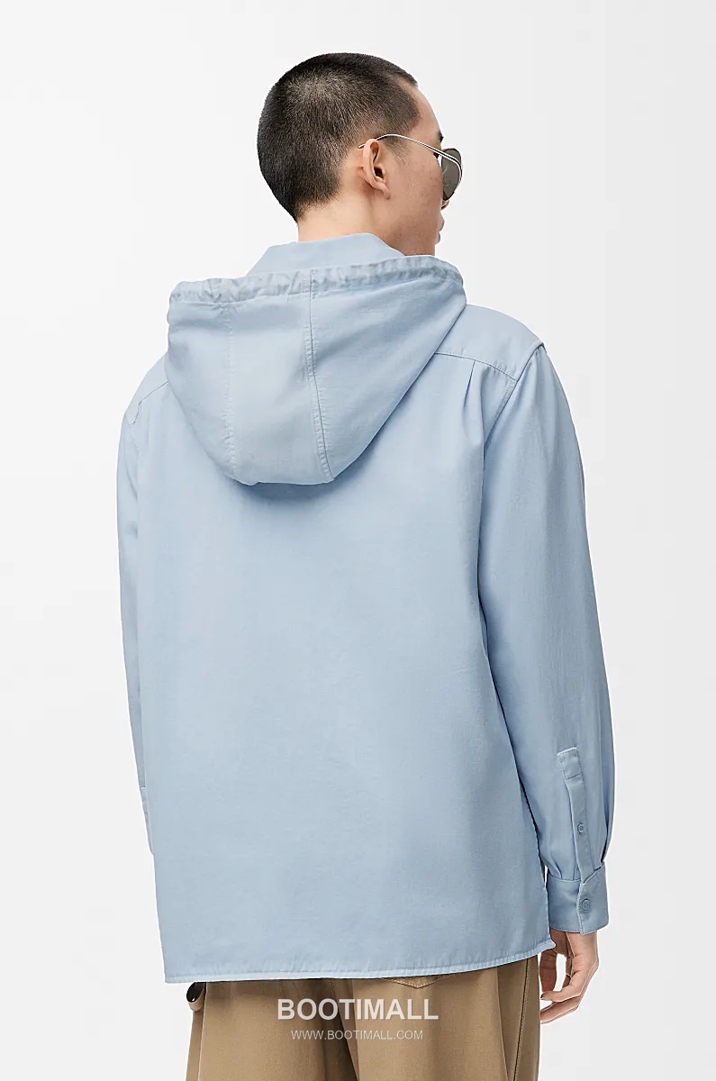 Loewe Hooded Cotton Shirt Cotton Blue 로에베 후드 코튼 셔츠 코튼 블루 46, 48, 50, 52 3