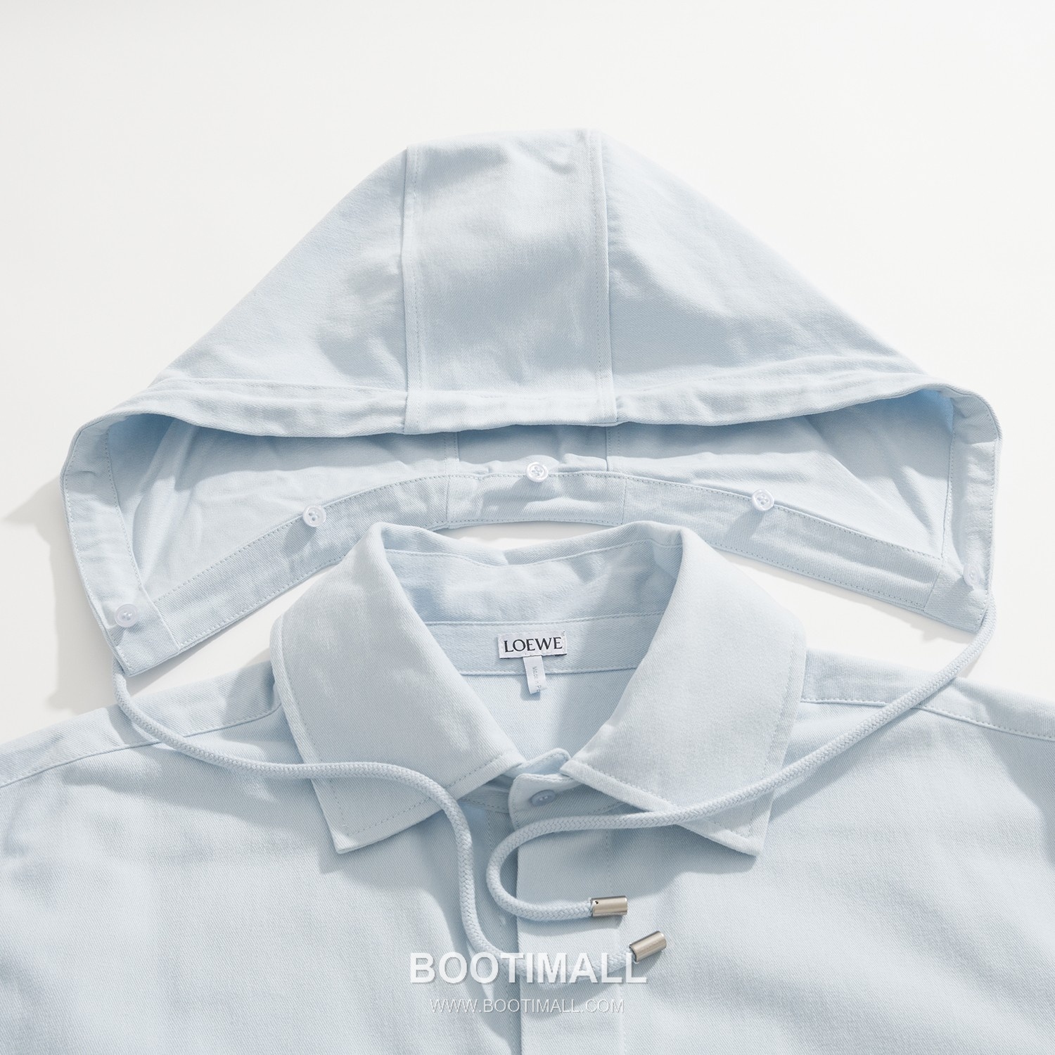Loewe Hooded Cotton Shirt Cotton Blue 로에베 후드 코튼 셔츠 코튼 블루 46, 48, 50, 52 11