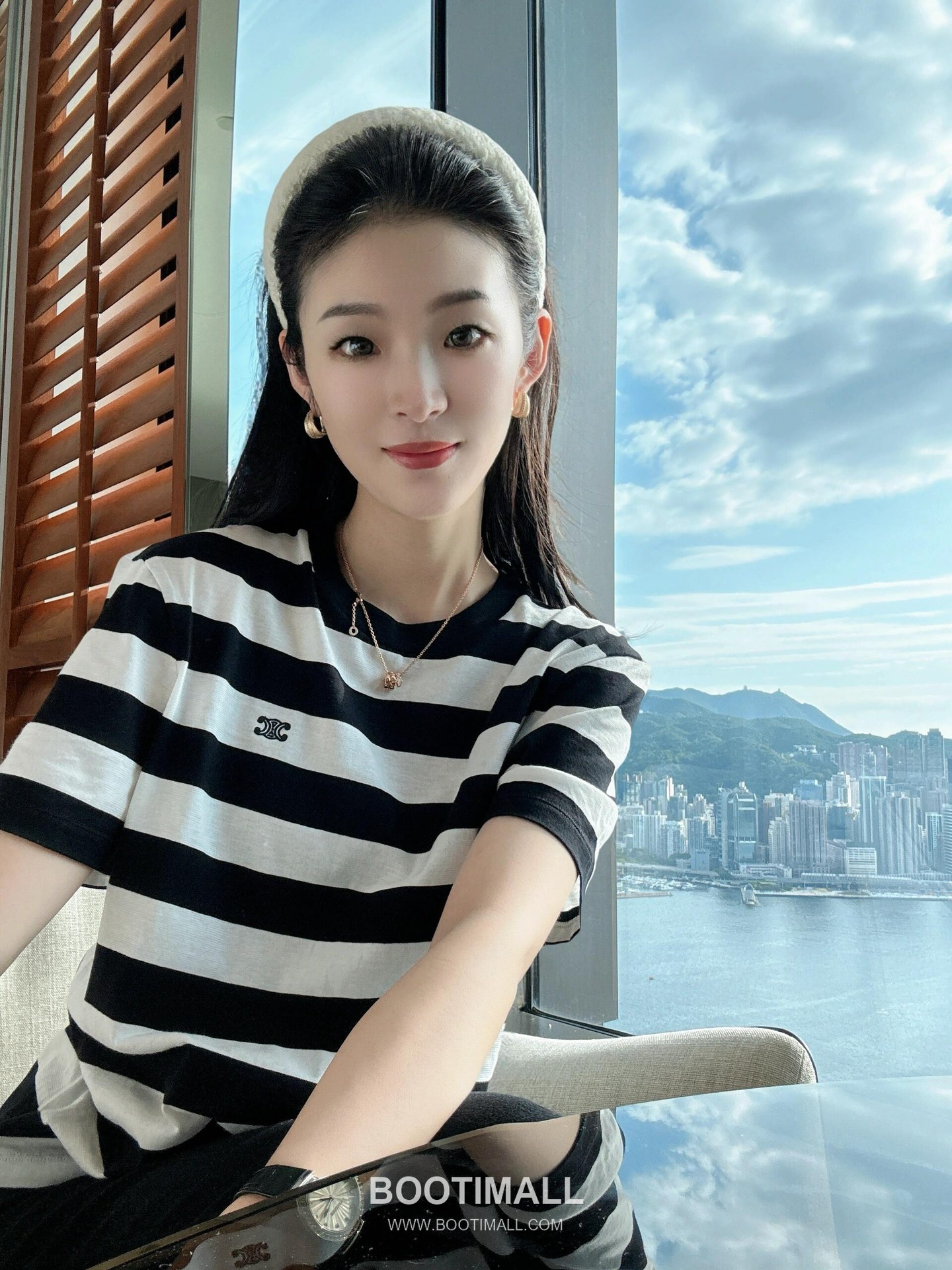 Celine Triomphe Stripe T-Shirt Mercerized Cotton Black 셀린느 트리옹프 스트라이프 티셔츠 실켓 코튼 블랙 S, M, L, XL 9