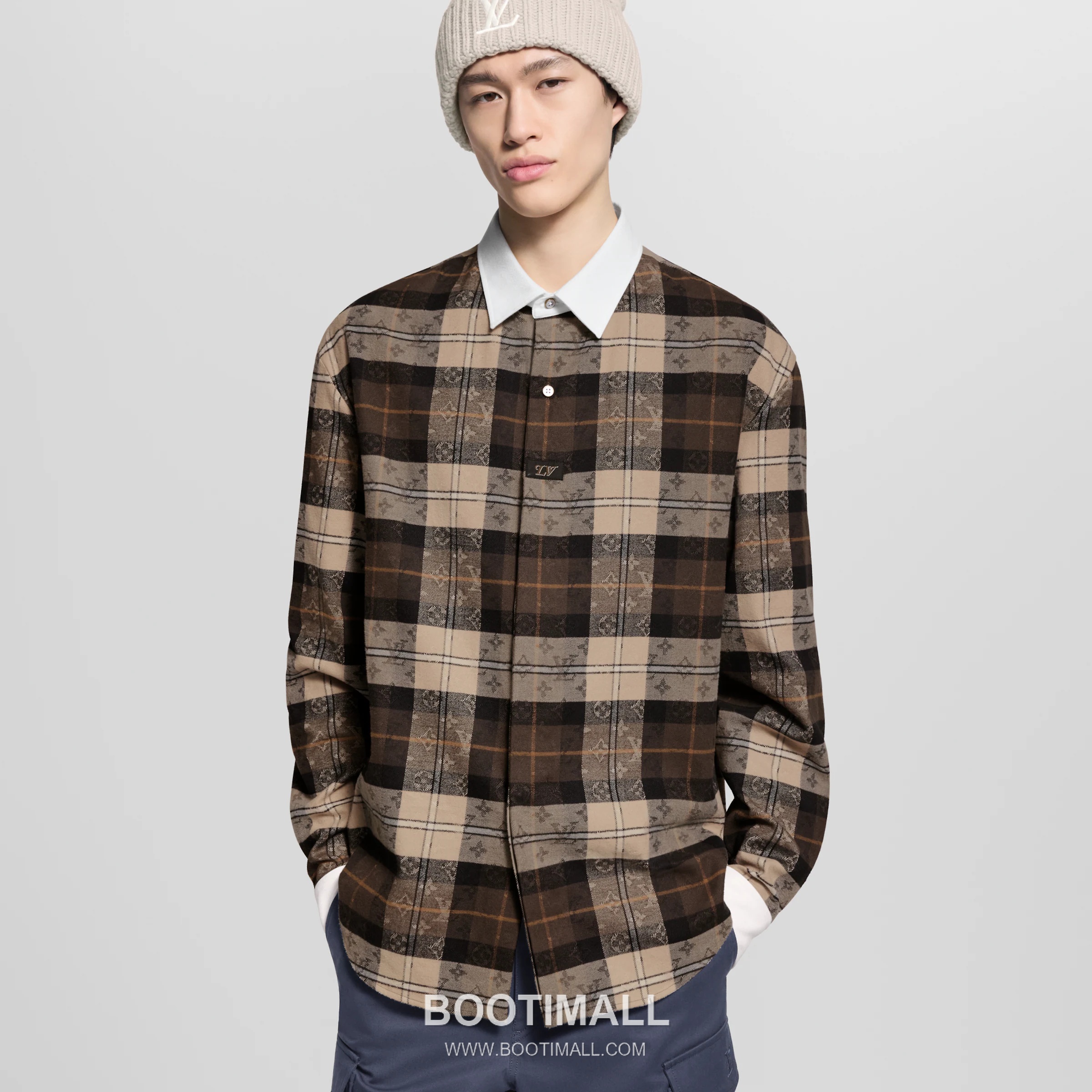 Gucci Monogram Jacquard Shirt Cotton Flannel Autumn Tone 구찌 모노그램 자카드 셔츠 코튼 플란넬 어텀 톤 S, M, L, XL 1