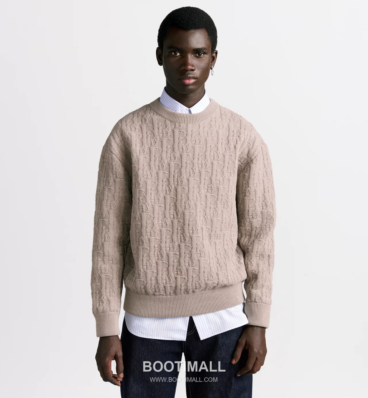 Dior Oblique Jacquard Sweater Cotton Blend Beige 디올 오블리크 자카드 스웨터 코튼 혼방 베이지 S, M, L, XL 1