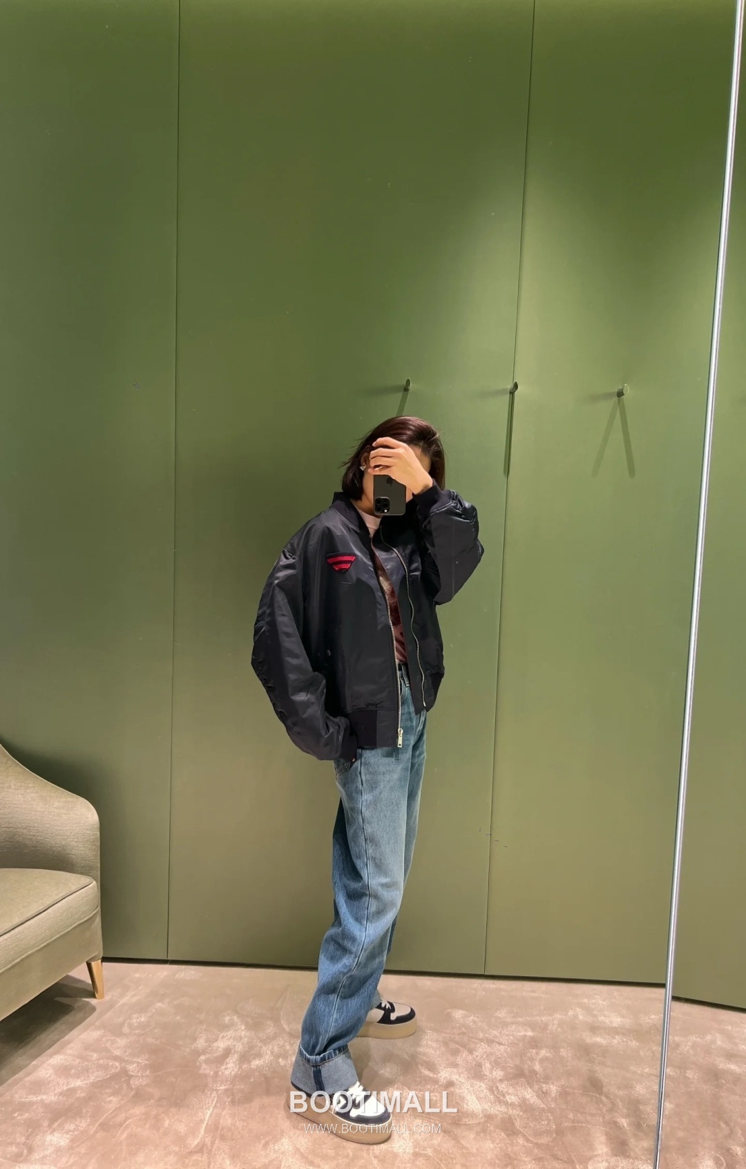 Prada Knit Logo Puffer Nylon Navy Down Jacket 프라다 니트 로고 패퍼 나일론 네이비 다운재킷 38, 40, 42, 44 3