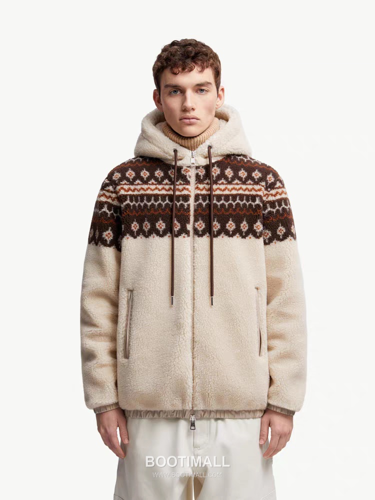 Gucci Geometric Jacquard Hoodie Wool Blend Brown 구찌 지오메트릭 자카드 후디 울 혼방 브라운 S, M, L, XL 4