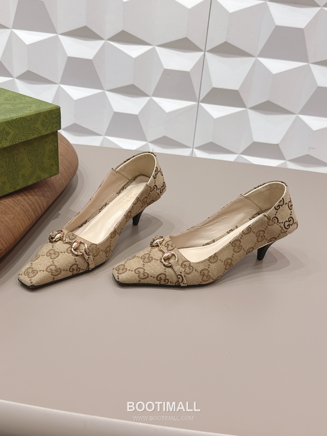 Gucci Jacquard Square Toe Mid Heel Pumps 구찌 자카드 스퀘어토 미드힐 펌프스 2