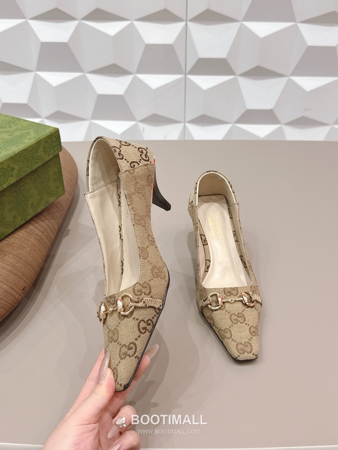 Gucci Jacquard Square Toe Mid Heel Pumps 구찌 자카드 스퀘어토 미드힐 펌프스 4