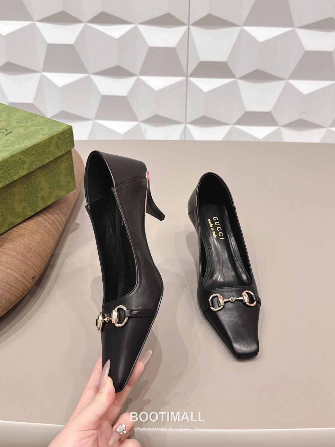 Gucci Jacquard Square Toe Mid Heel Pumps 구찌 자카드 스퀘어토 미드힐 펌프스 4