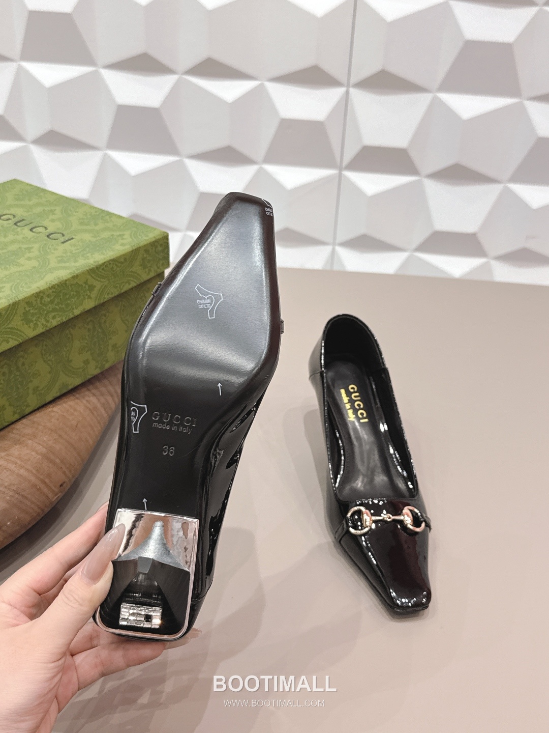 Gucci Jacquard Square Toe Mid Heel Pumps 구찌 자카드 스퀘어토 미드힐 펌프스 9