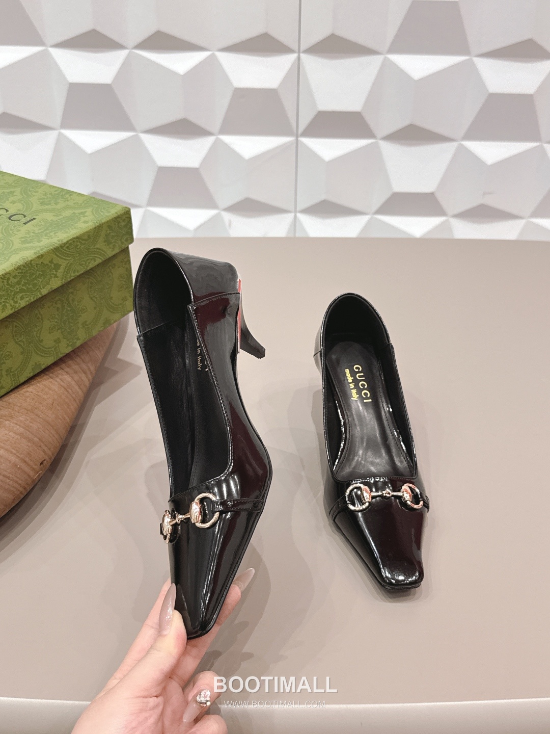 Gucci Jacquard Square Toe Mid Heel Pumps 구찌 자카드 스퀘어토 미드힐 펌프스 4