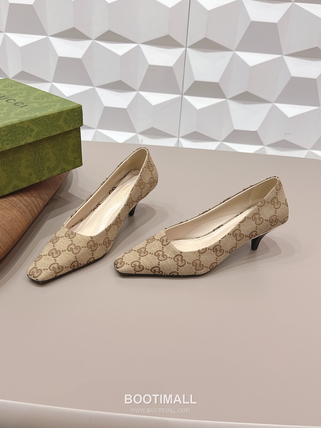 Gucci Square Toe Jacquard Mid Heel Pumps 구찌 스퀘어토 자카드 미드힐 펌프스 2