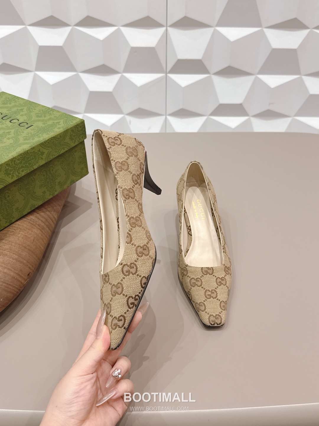 Gucci Square Toe Jacquard Mid Heel Pumps 구찌 스퀘어토 자카드 미드힐 펌프스 4