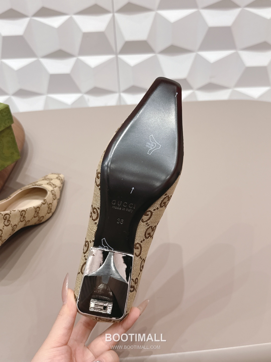 Gucci Square Toe Jacquard Mid Heel Pumps 구찌 스퀘어토 자카드 미드힐 펌프스 9