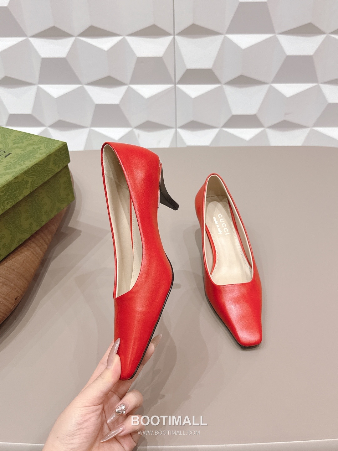 Gucci Square Toe Jacquard Mid Heel Pumps 구찌 스퀘어토 자카드 미드힐 펌프스 4