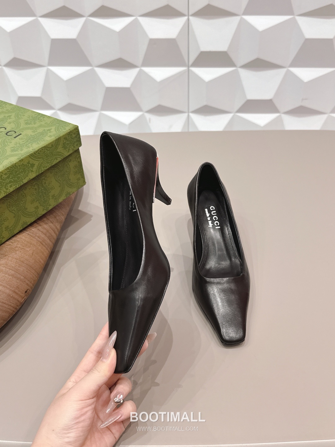 Gucci Square Toe Jacquard Mid Heel Pumps 구찌 스퀘어토 자카드 미드힐 펌프스 4