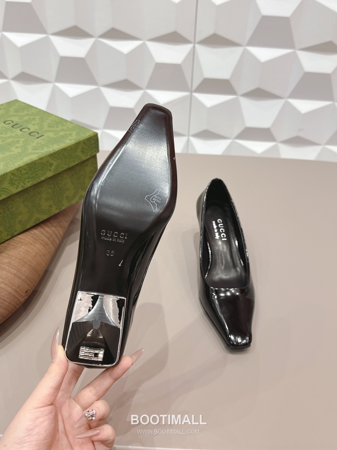 Gucci Square Toe Jacquard Mid Heel Pumps 구찌 스퀘어토 자카드 미드힐 펌프스 9