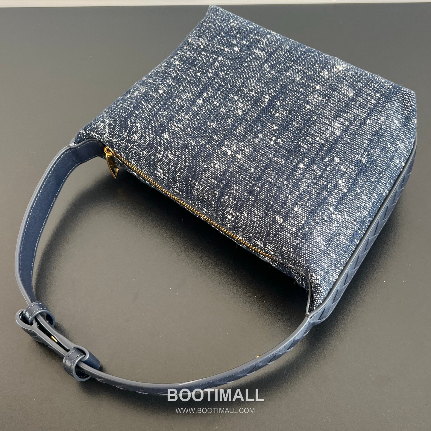 Bottega Veneta Wallace Bag Terry Denim, Woven Leather Blue Top Handle Bag 보테가 베네타 월리스 백 테리 데님, 위빙 레더 블루 탑핸들백 20cm 7