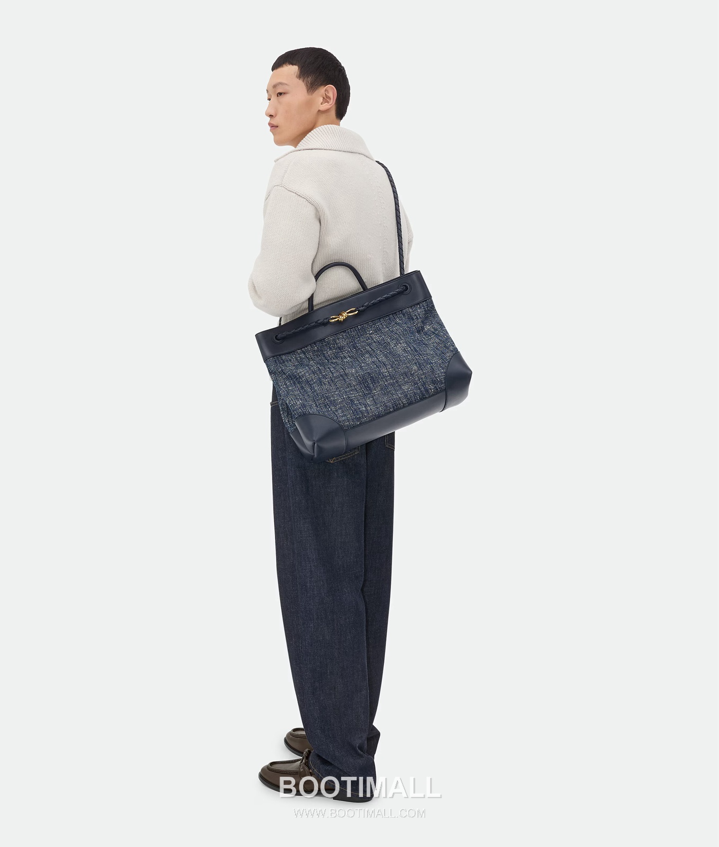 Bottega Veneta Andiamo Tote Terry Denim Blue Tote Bag 보테가 베네타 안디아모 토트 테리 데님 블루 토트백 42cm 3