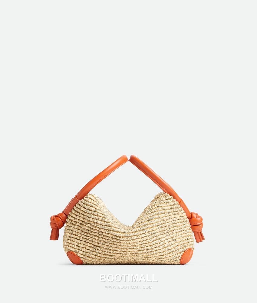 Bottega Veneta Loop Straw Bag Raffia & Calfskin Orange Shoulder Bag 보테가 베네타 루프 라피아 백 라피아 & 카프스킨 오렌지 숄더백 19cm 1