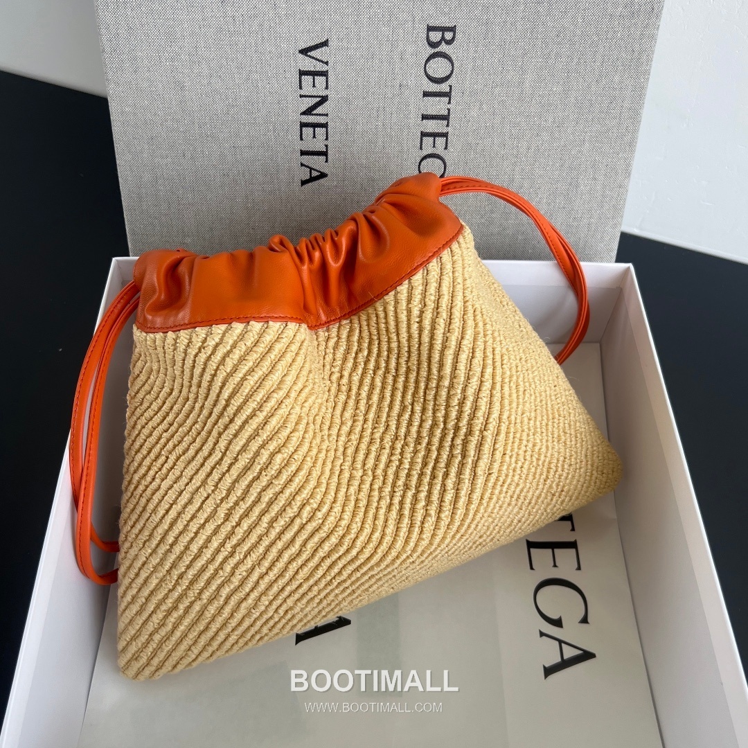 Bottega Veneta Dustbag Raffia Bag Raffia & Nylon Orange Tote Bag 보테가 베네타 더스트백 라피아 백 라피아 & 나일론 오렌지 토트백 32cm 1