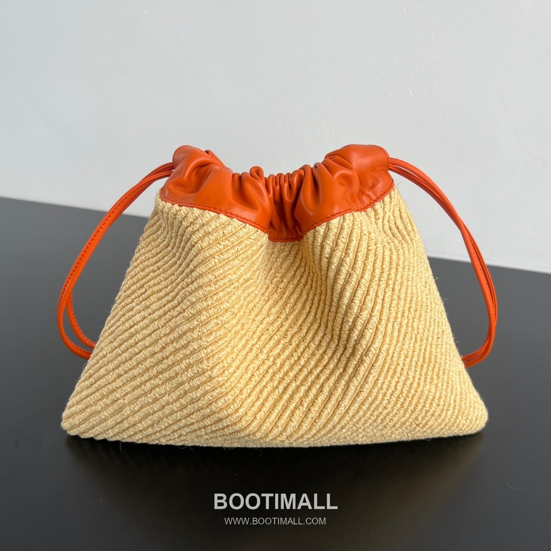 Bottega Veneta Dustbag Raffia Bag Raffia & Nylon Orange Tote Bag 보테가 베네타 더스트백 라피아 백 라피아 & 나일론 오렌지 토트백 32cm 2