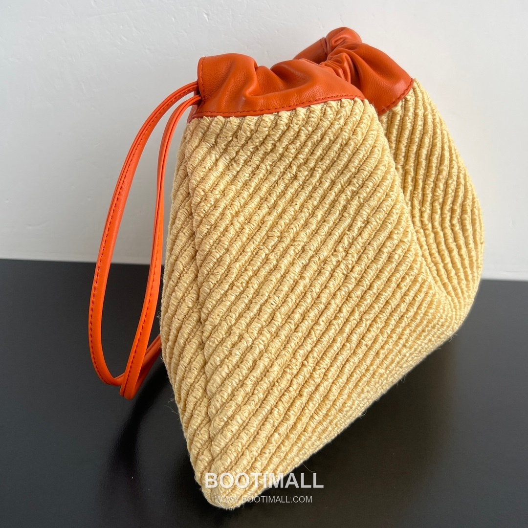 Bottega Veneta Dustbag Raffia Bag Raffia & Nylon Orange Tote Bag 보테가 베네타 더스트백 라피아 백 라피아 & 나일론 오렌지 토트백 32cm 3