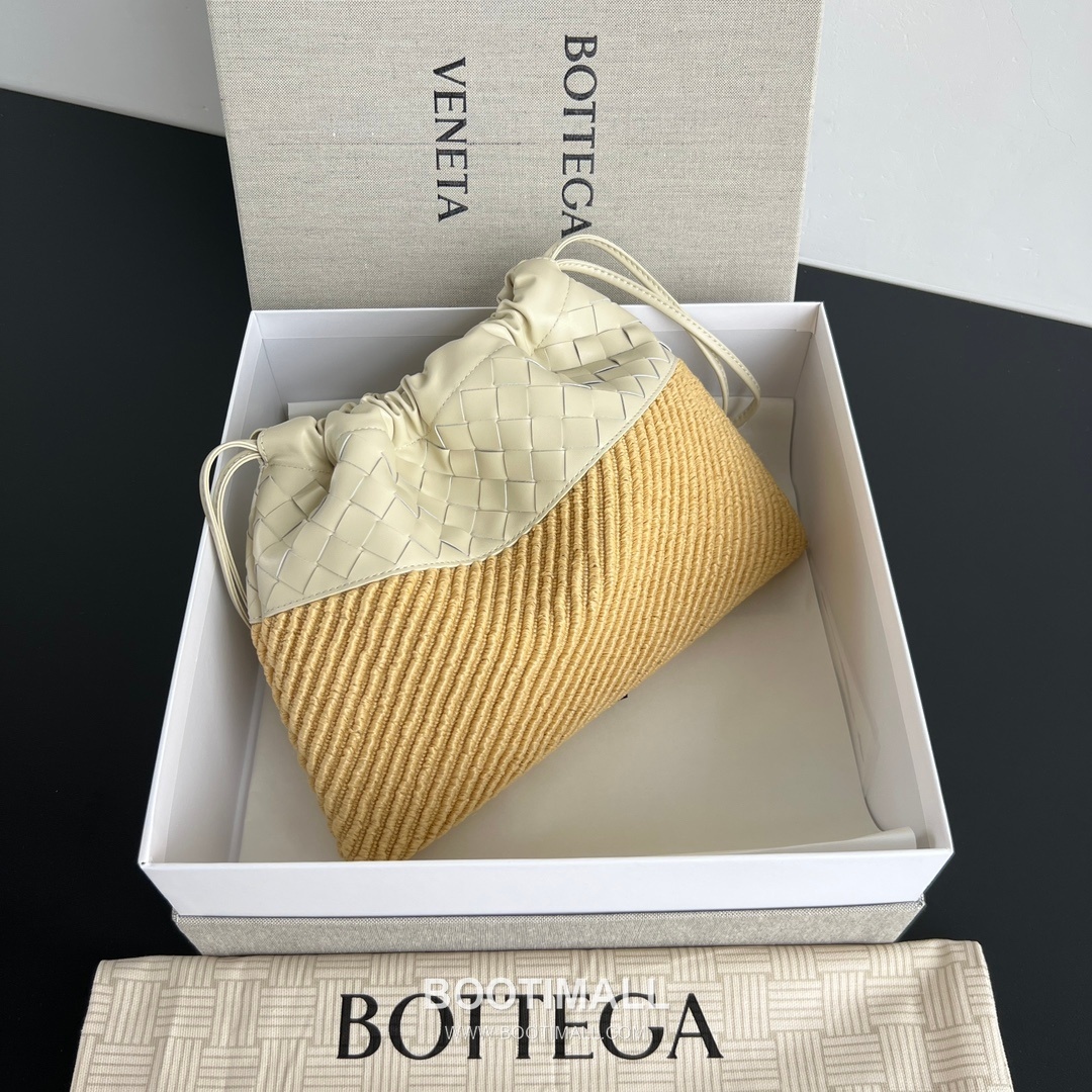 Bottega Veneta Woven Raffia Dustbag Raffia, Calfskin Beige Crossbody Bag 보테가 베네타 위빙 라피아 더스트백 839102 라피아, 카프스킨 베이지 크로스백 32cm 4