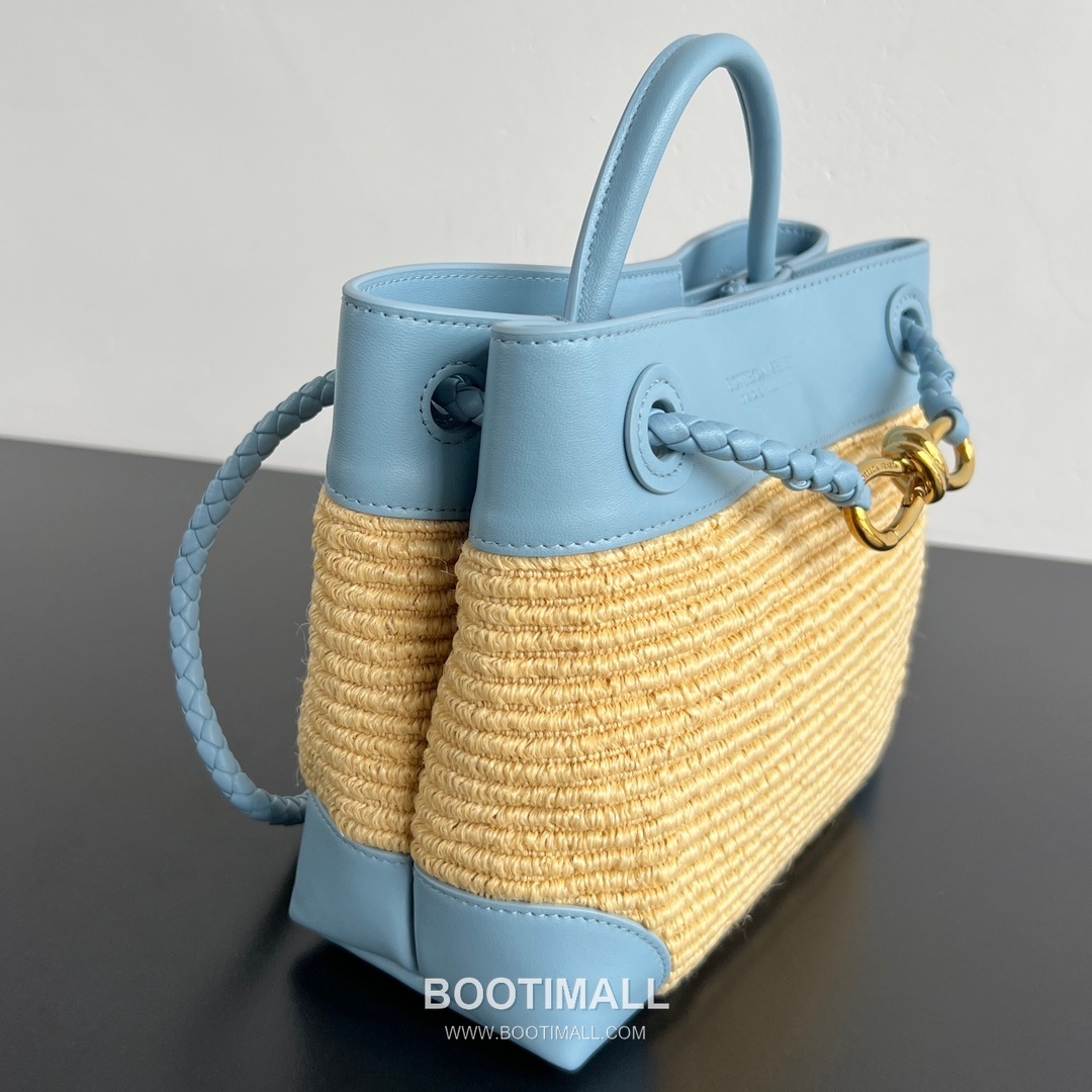Bottega Veneta Andiamo Bag Nylon Raffia, Lambskin Beige Top Handle Bag 보테가 베네타 안디아모 백 나일론 라피아, 양가죽 베이지 탑핸들백 25cm 6