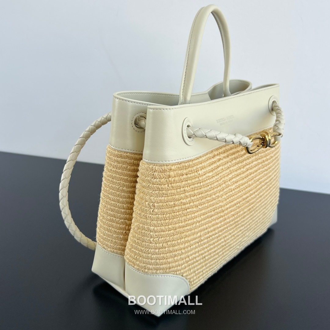 Bottega Veneta Andiamo Tote Nylon Raffia, Lambskin Natural Tote Bag 보테가 베네타 안디아모 토트 나일론 라피아, 램스킨(양가죽) 내추럴 토트백 32×24×12cm 5