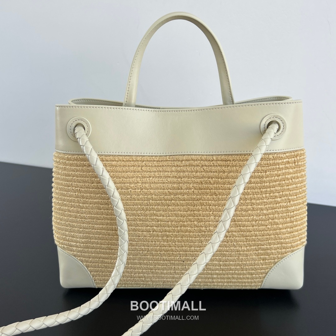 Bottega Veneta Andiamo Tote Nylon Raffia, Lambskin Natural Tote Bag 보테가 베네타 안디아모 토트 나일론 라피아, 램스킨(양가죽) 내추럴 토트백 32×24×12cm 6