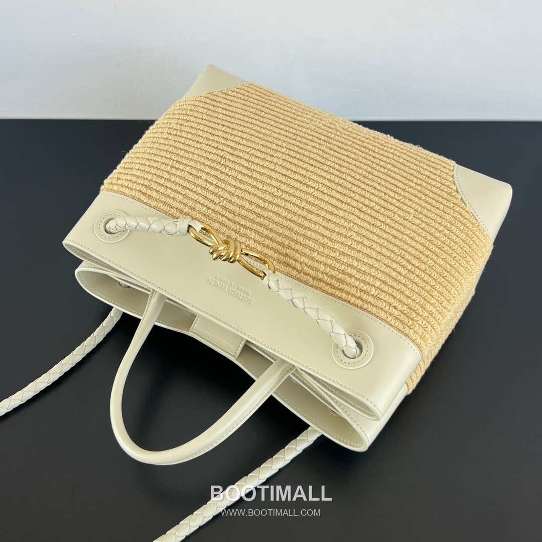 Bottega Veneta Andiamo Tote Nylon Raffia, Lambskin Natural Tote Bag 보테가 베네타 안디아모 토트 나일론 라피아, 램스킨(양가죽) 내추럴 토트백 32×24×12cm 8