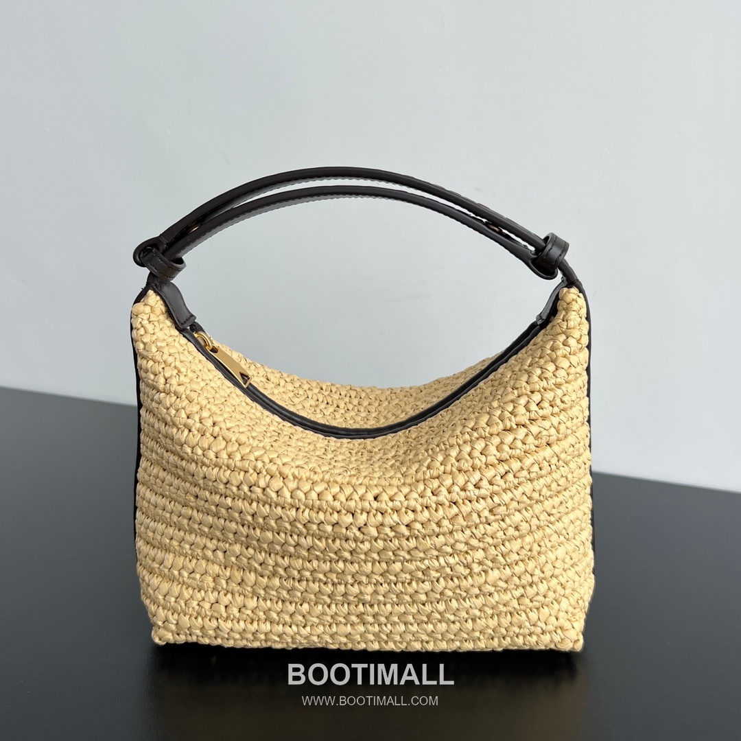 Bottega Veneta Wallace Straw Tote Raffia, Calfskin, Canvas Natural Tote Bag 보테가 베네타 월리스 라피아 토트백 라피아, 송아지가죽, 캔버스 내추럴 20x13x9.5cm 5