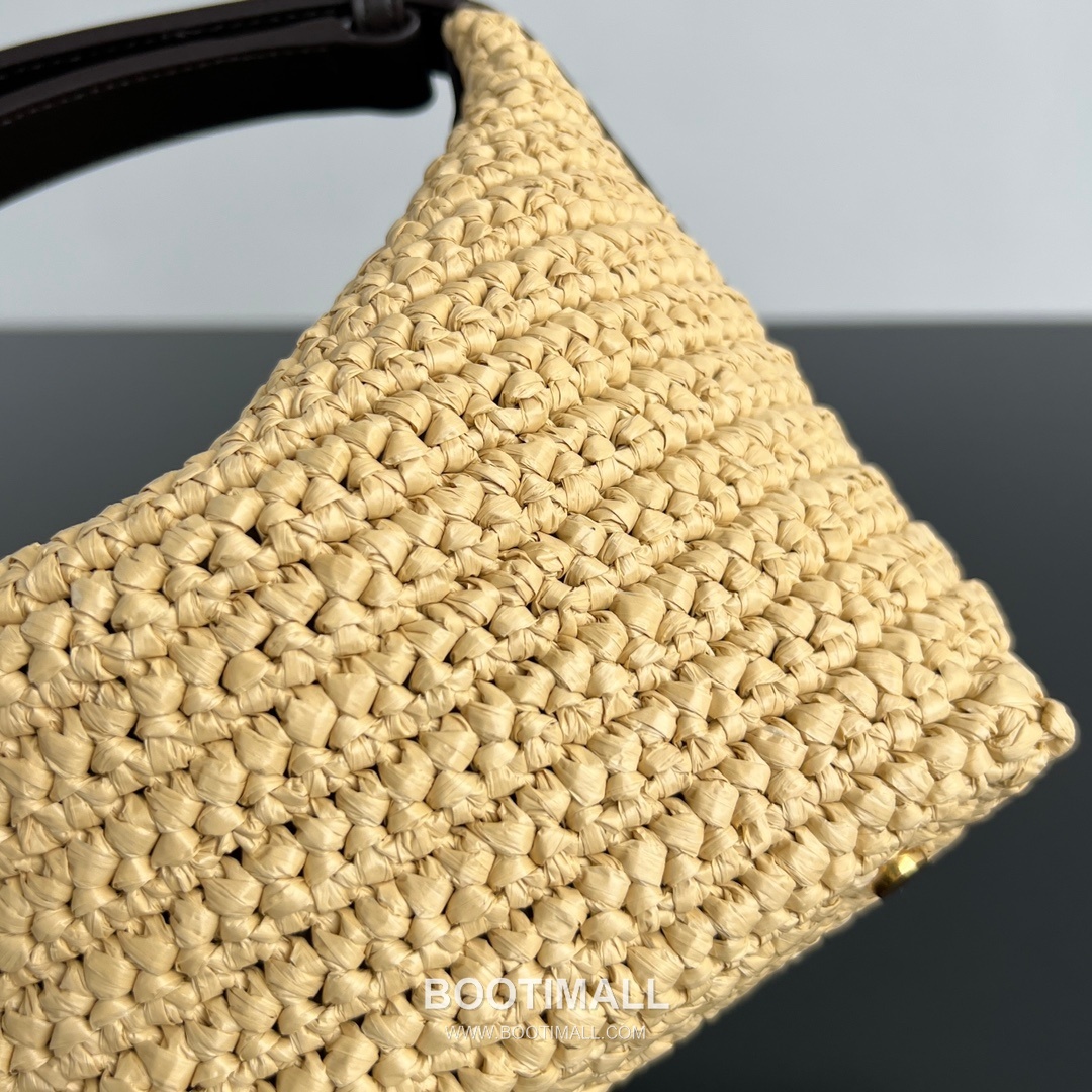 Bottega Veneta Wallace Straw Tote Raffia, Calfskin, Canvas Natural Tote Bag 보테가 베네타 월리스 라피아 토트백 라피아, 송아지가죽, 캔버스 내추럴 20x13x9.5cm 8