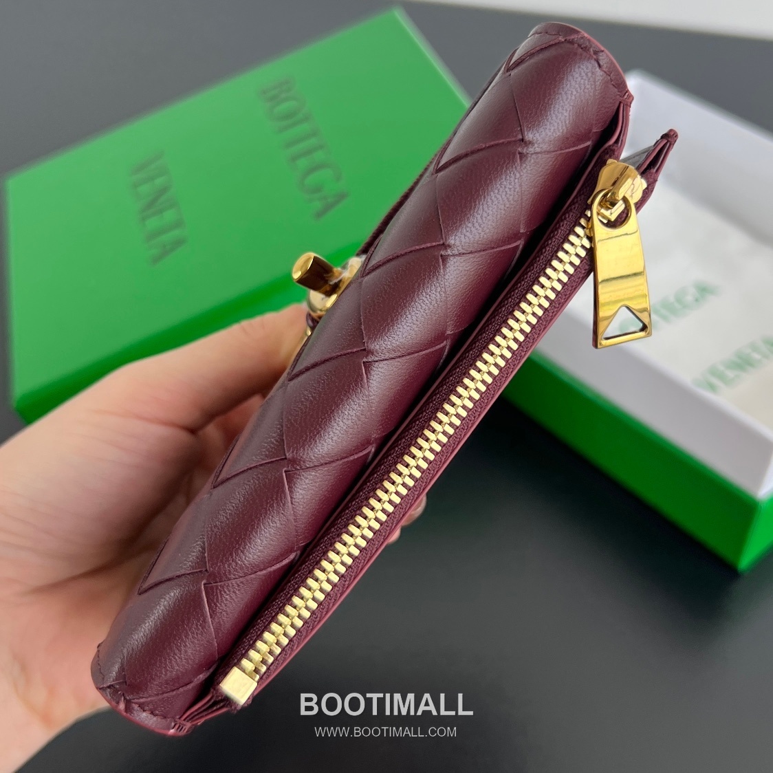 Bottega Veneta Amdiamo Zip Card Case Intrecciato Calfskin Fireworks Card Holder 보테가 베네타 암디아모 지퍼 카드 케이스 인트레치아토 카프스킨 파이어웍스 카드지갑 14cm 6