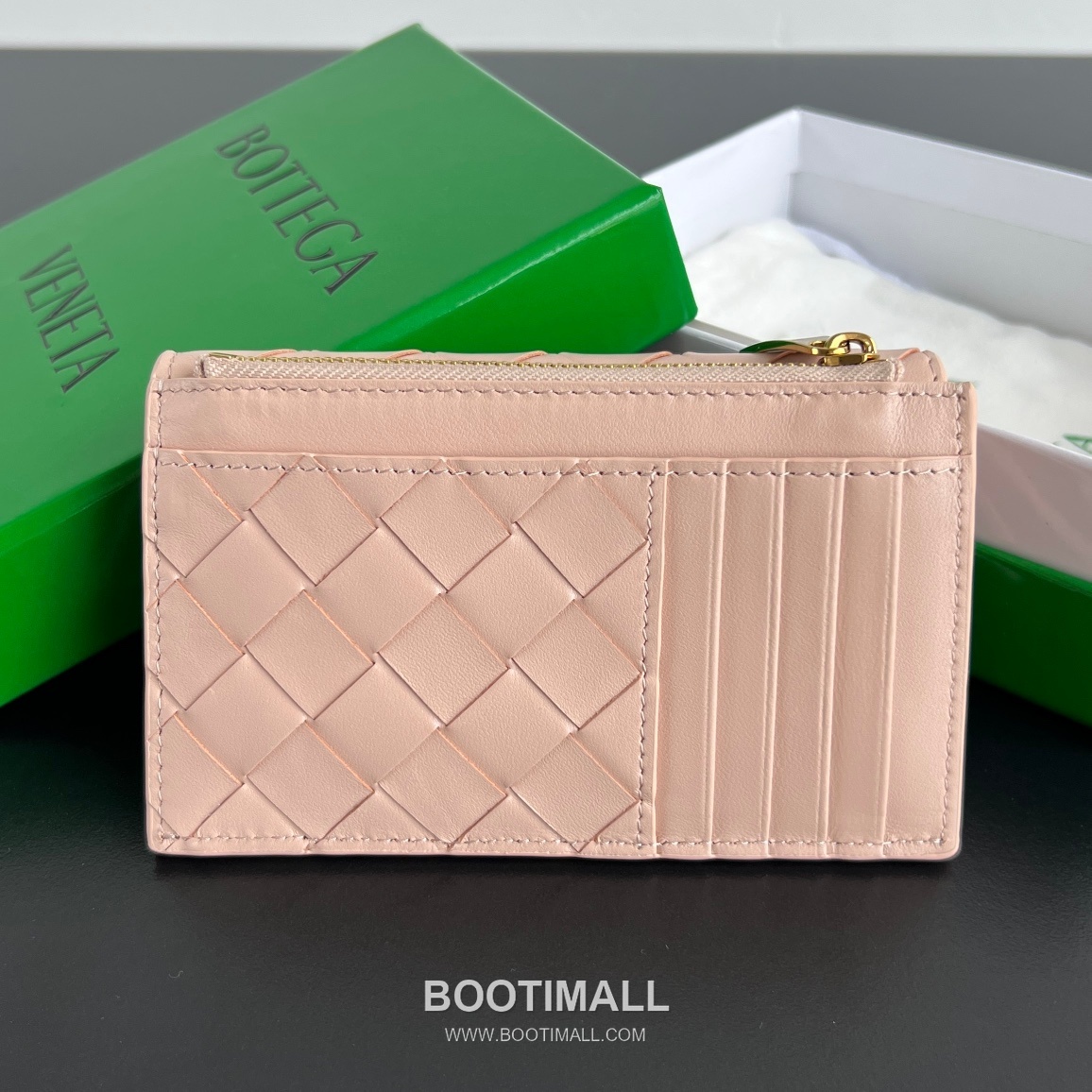 Bottega Veneta Amdiamo Zip Card Case Intrecciato Calfskin Fireworks Card Holder 보테가 베네타 암디아모 지퍼 카드 케이스 인트레치아토 카프스킨 파이어웍스 카드지갑 14cm 3