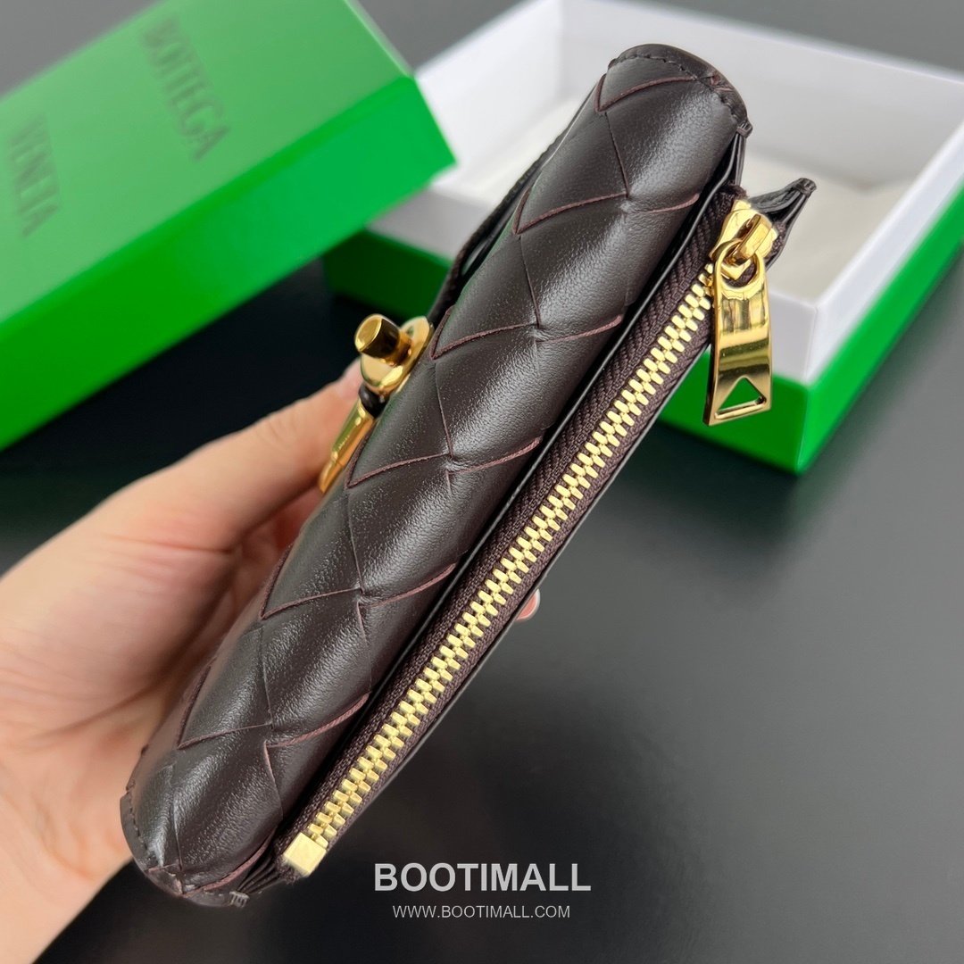 Bottega Veneta Amdiamo Zip Card Case Intrecciato Calfskin Fireworks Card Holder 보테가 베네타 암디아모 지퍼 카드 케이스 인트레치아토 카프스킨 파이어웍스 카드지갑 14cm 5