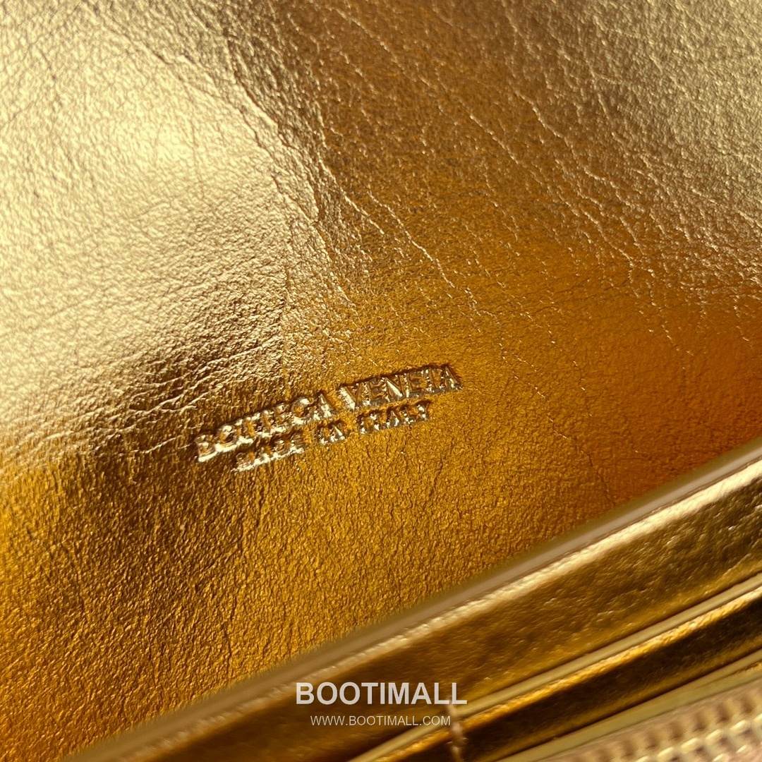 Bottega Veneta Andiamo Flap Wallet Intrecciato Leather Gold Long Wallet 보테가 베네타 안디아모 플랩 장지갑 인트레치아토 레더 골드 19cm 11