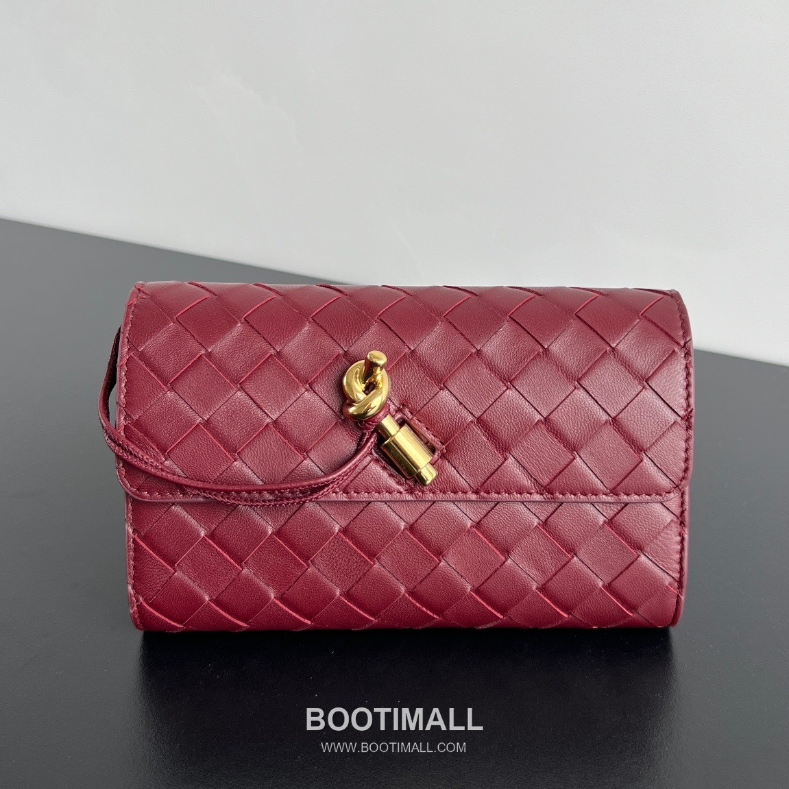 Bottega Veneta Andiamo Flap Wallet Intrecciato Leather Gold Long Wallet 보테가 베네타 안디아모 플랩 장지갑 인트레치아토 레더 골드 19cm 5