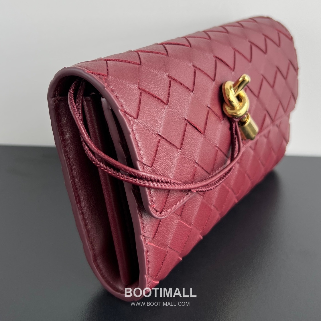 Bottega Veneta Andiamo Flap Wallet Intrecciato Leather Gold Long Wallet 보테가 베네타 안디아모 플랩 장지갑 인트레치아토 레더 골드 19cm 7